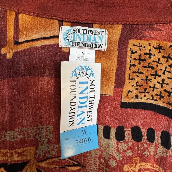 80s 90s Vintage Southwest Indian Foundation Open Front Tunic Pants Set Size M - Picture 9 of 17